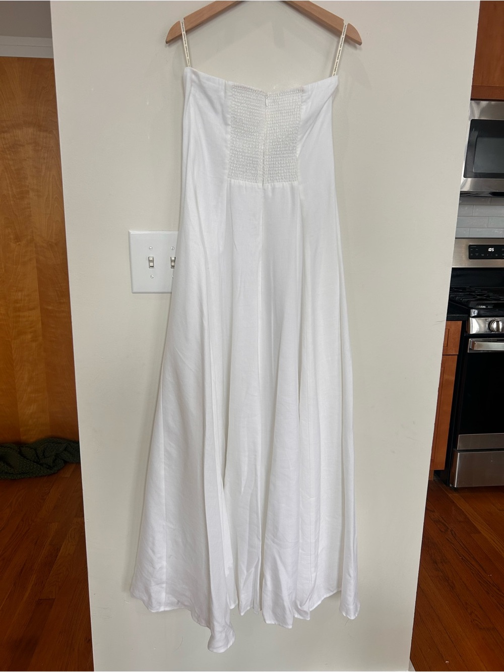 Favorite Daughter Strapless White Linen Midi Dress NWT - Picture 3 of 11